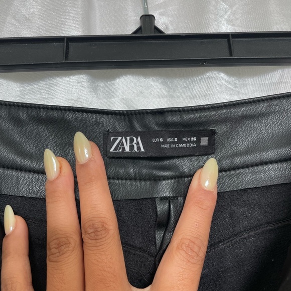 Black Zara Leather Pants, Size S - Picture 6 of 6